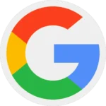 Colourful Google Logo on Grey Disc